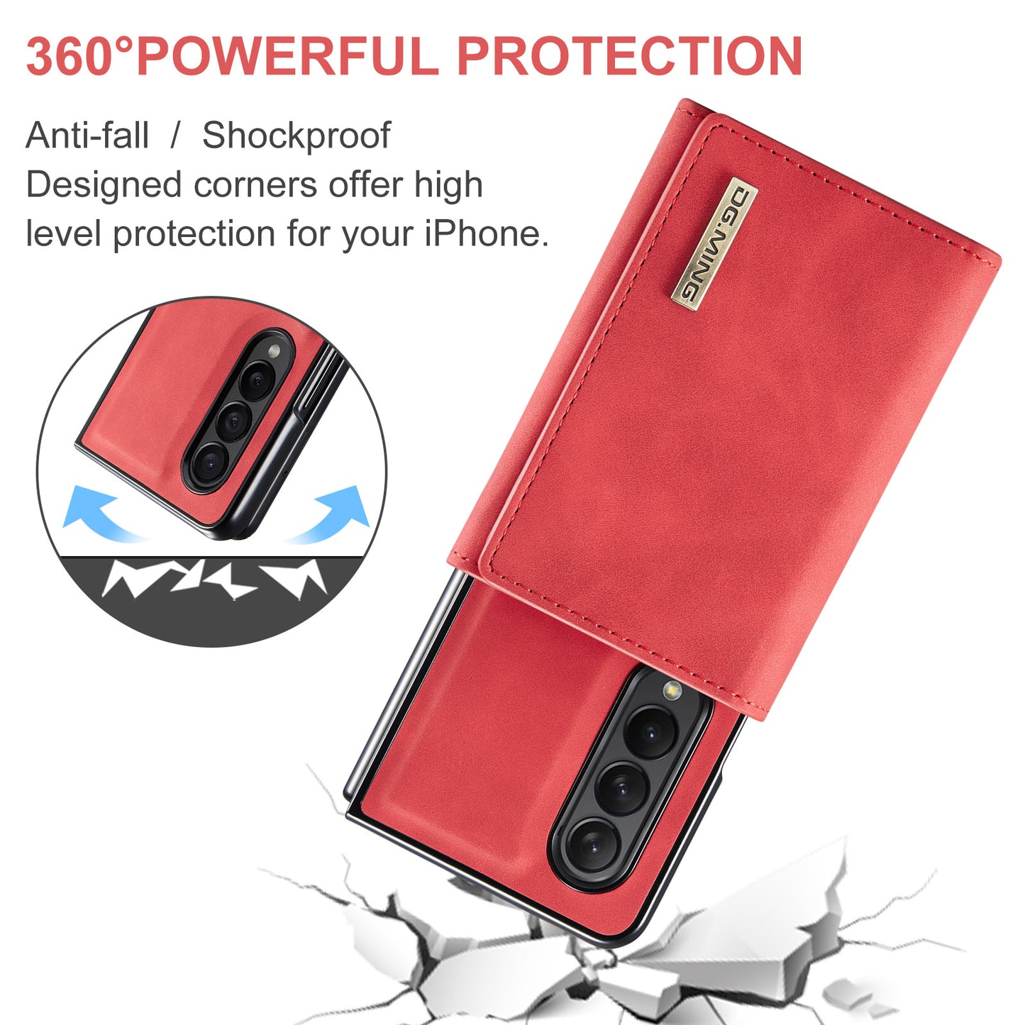 DG.MING Detachable Magnetic Wallet Galaxy Z Fold4 Case