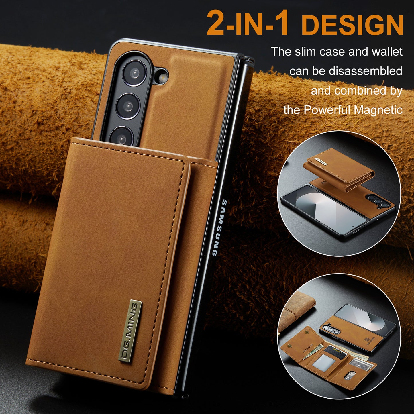 DG.MING Detachable Magnetic Wallet Galaxy Z Fold6 Case