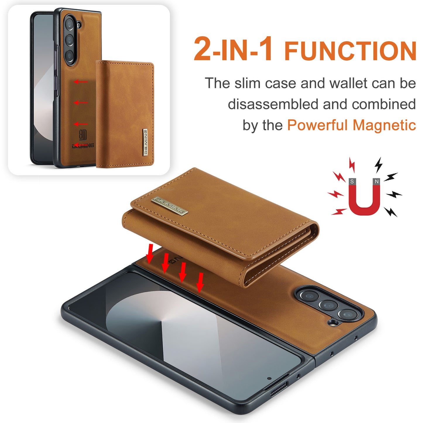 DG.MING Detachable Magnetic Wallet Galaxy Z Fold6 Case