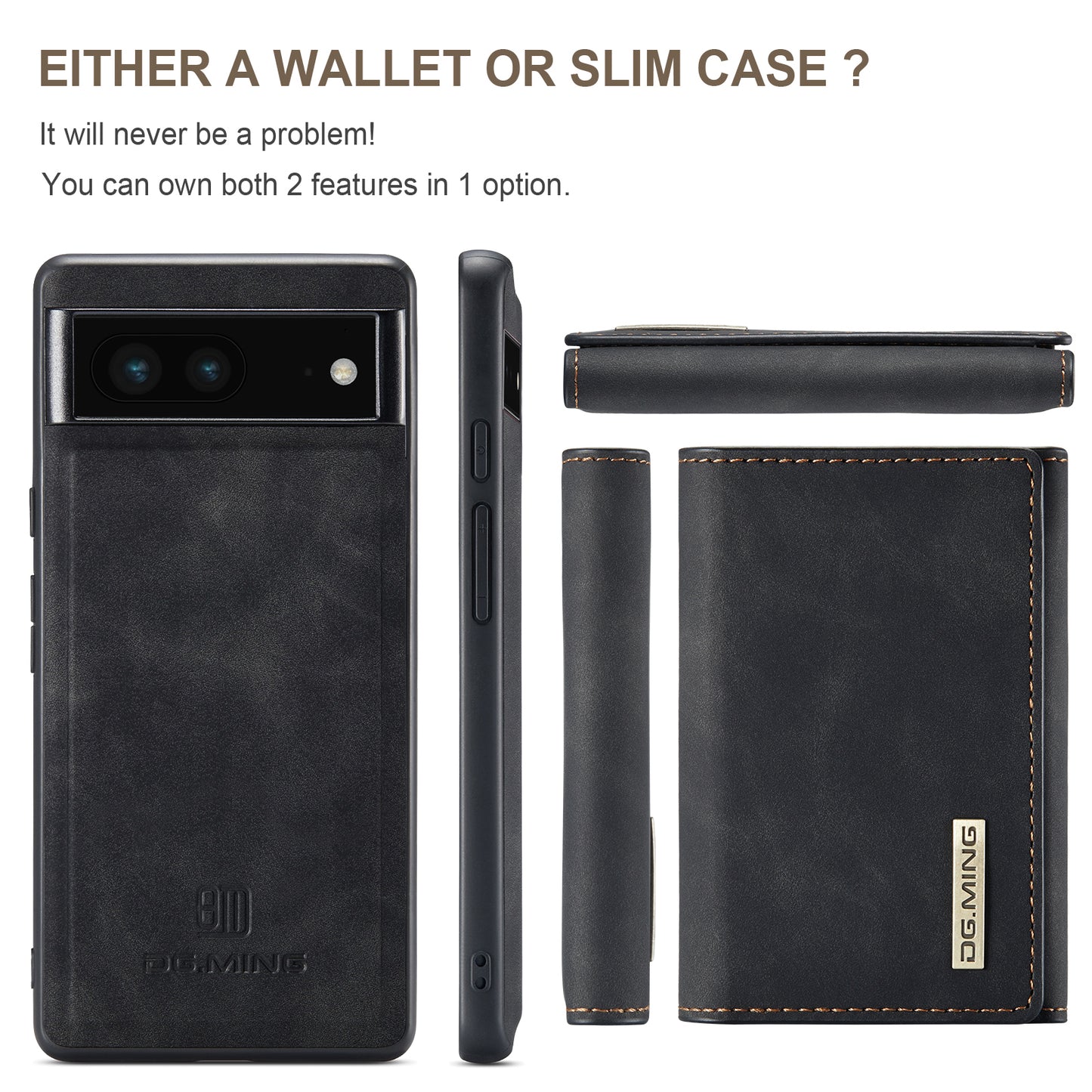 DG.MING Detachable Magnetic Wallet Google Pixel 6A Case