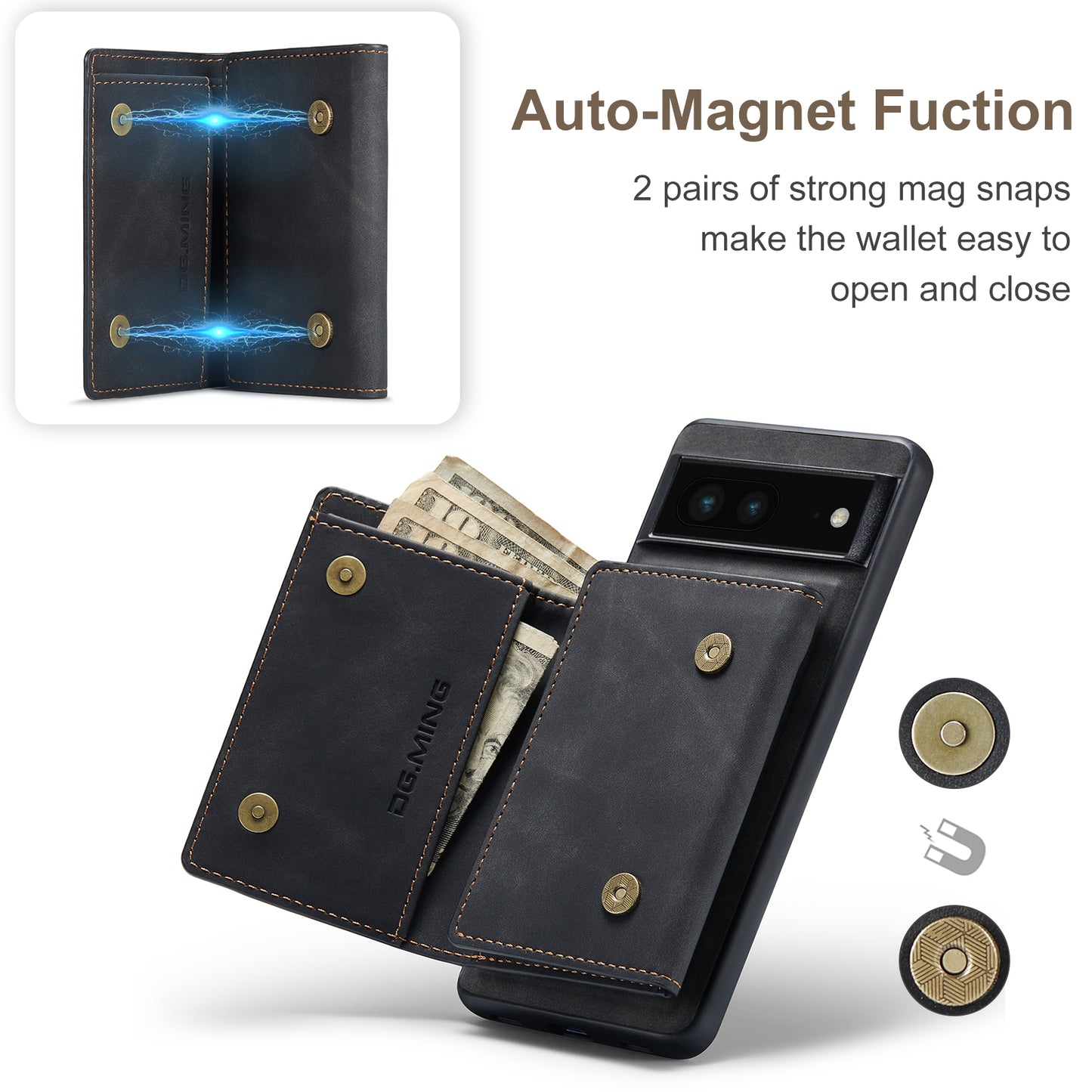 DG.MING Detachable Magnetic Wallet Google Pixel 6A Case