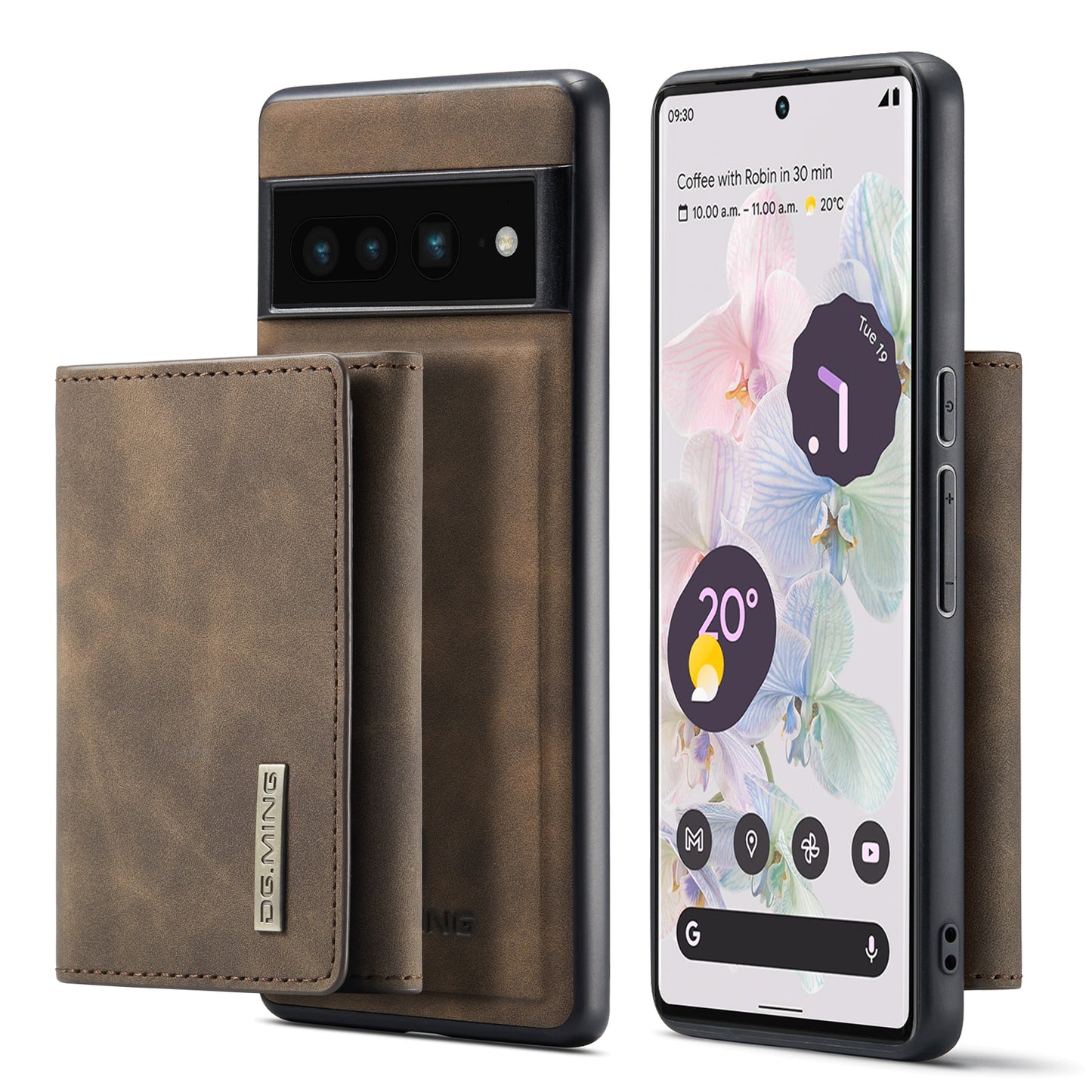 DG.MING Detachable Magnetic Wallet Google Pixel 7 Pro Case