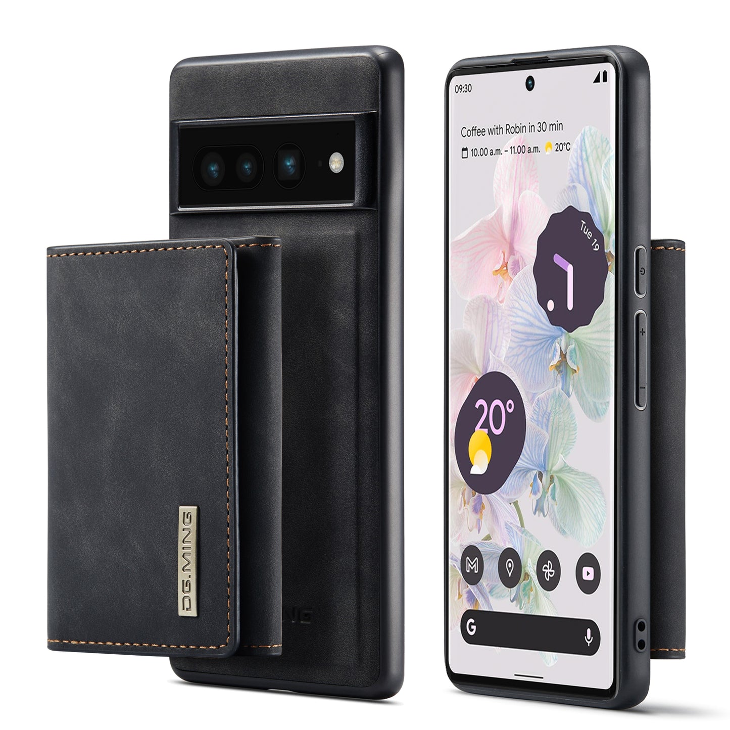 DG.MING Detachable Magnetic Wallet Google Pixel 7 Pro Case