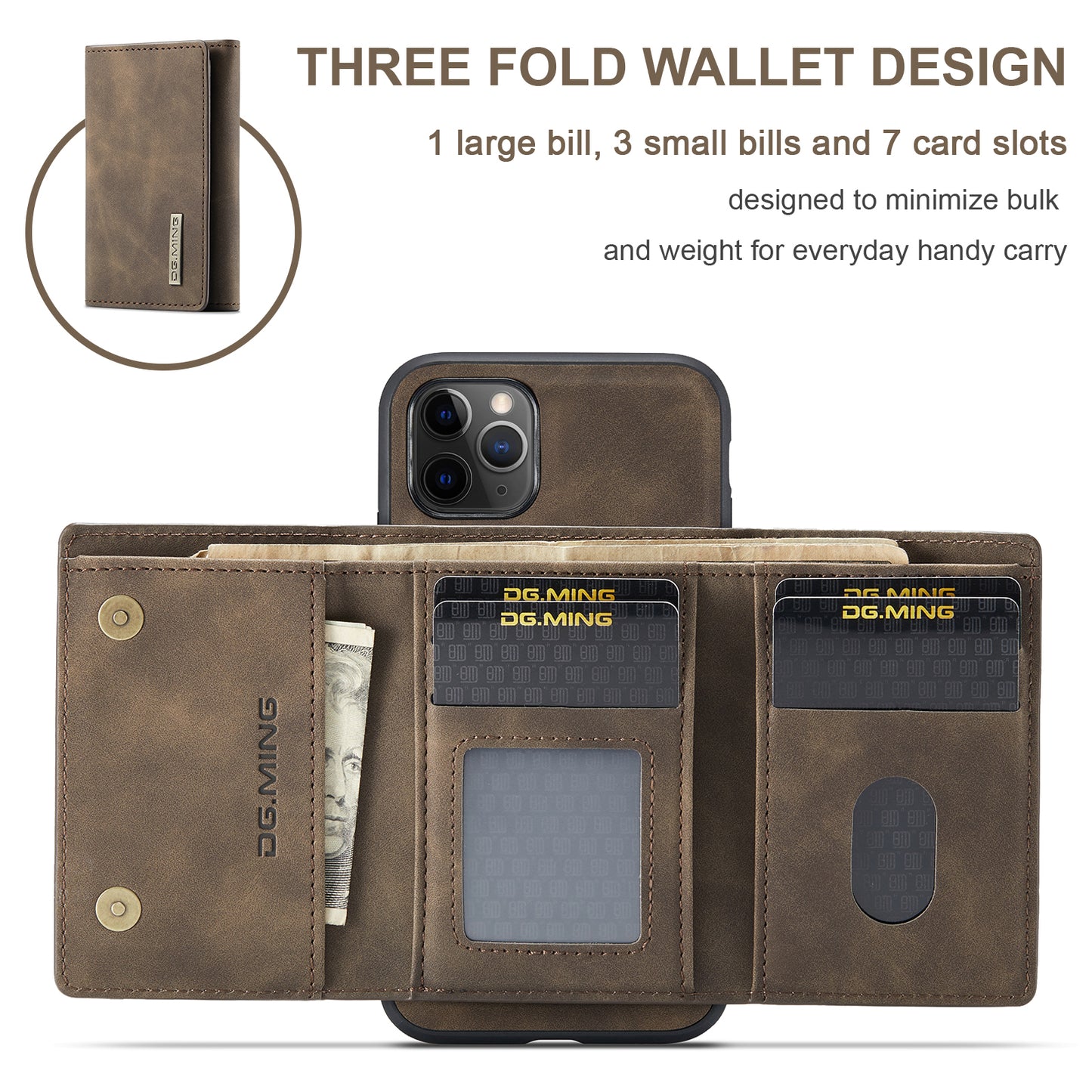 DG.MING Detachable Magnetic Wallet iPhone 11 Pro Case