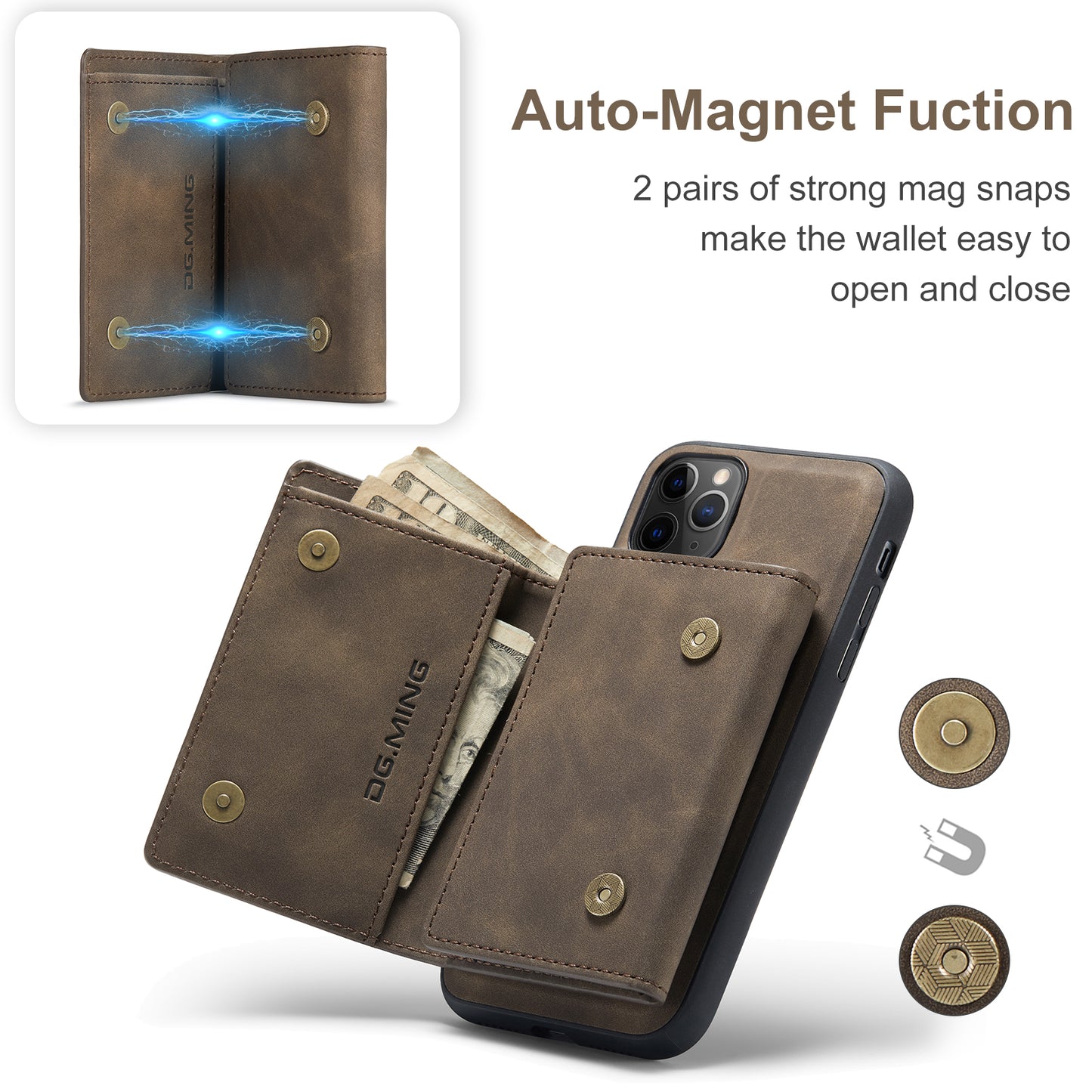 DG.MING Detachable Magnetic Wallet iPhone 11 Pro Case