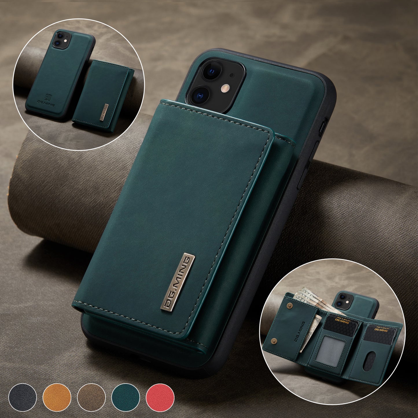 DG.MING Detachable Magnetic Wallet iPhone 11 Case