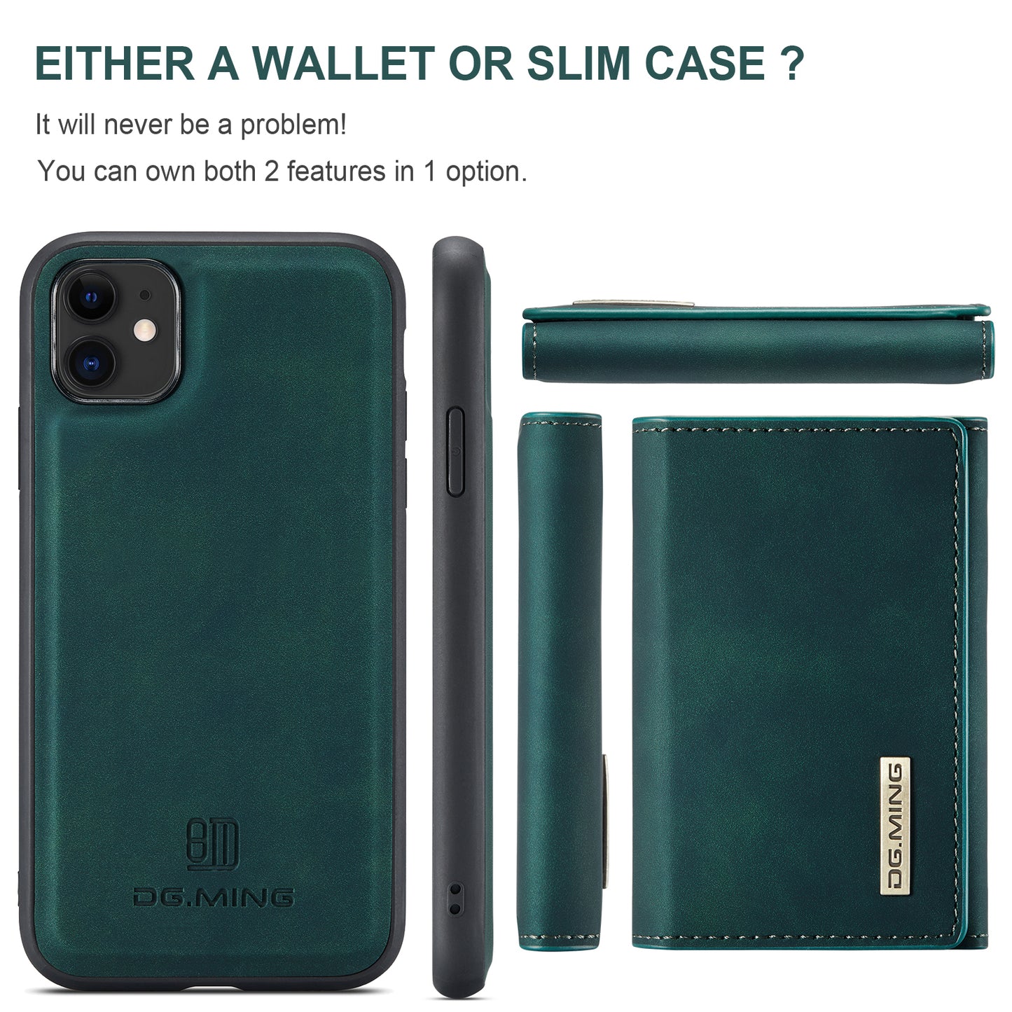 DG.MING Detachable Magnetic Wallet iPhone 11 Case