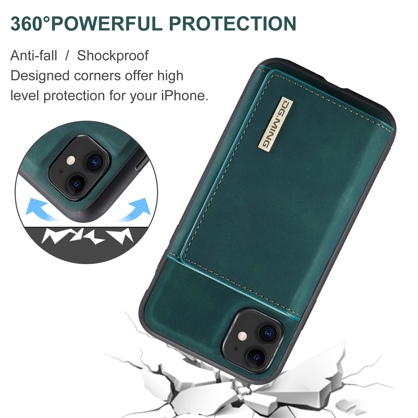 DG.MING Detachable Magnetic Wallet iPhone 11 Case