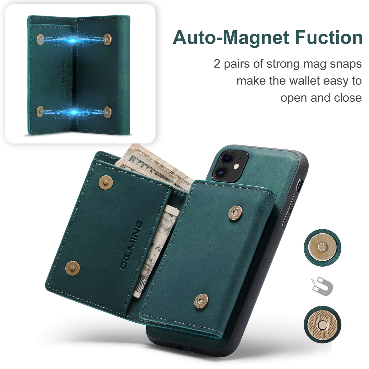 DG.MING Detachable Magnetic Wallet iPhone 11 Case