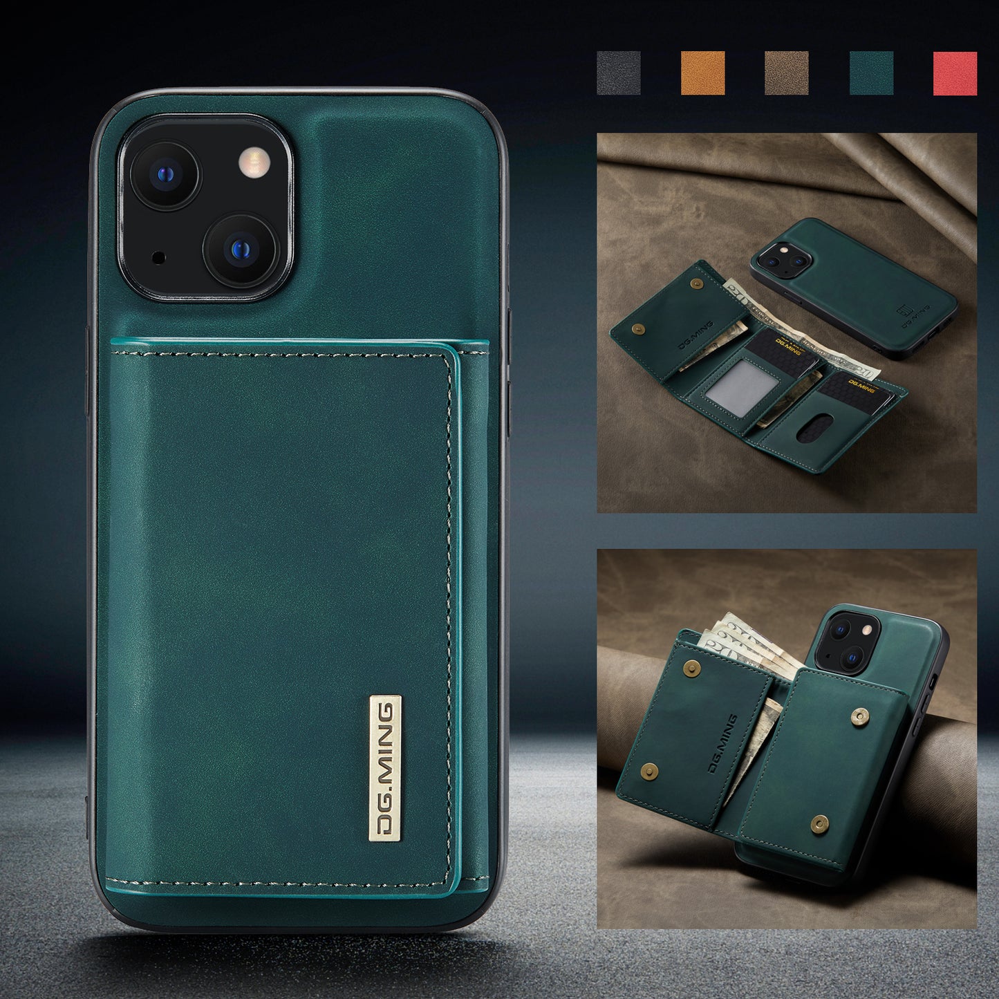 DG.MING Detachable Magnetic Wallet iPhone 13 Case