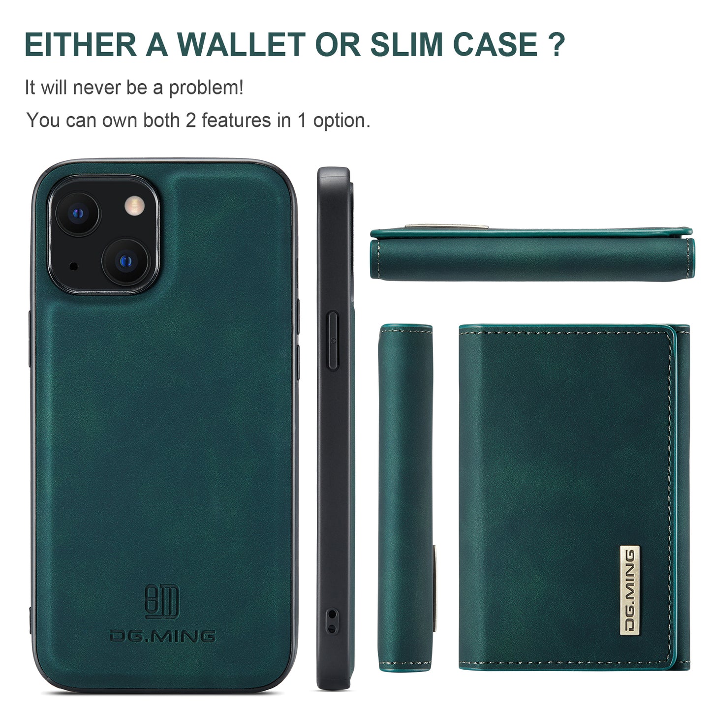 DG.MING Detachable Magnetic Wallet iPhone 13 Case