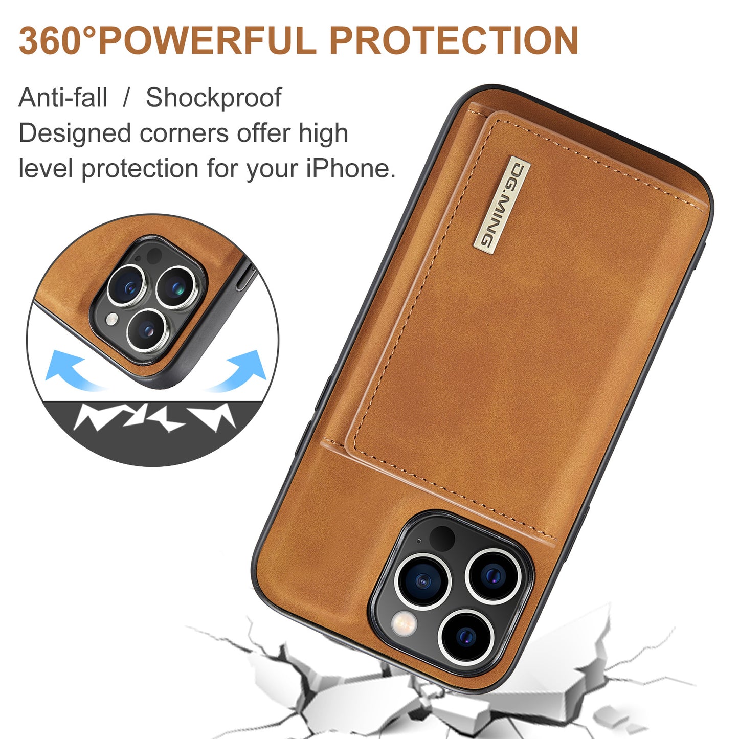 DG.MING Detachable Magnetic Wallet iPhone 15 Pro Max Case