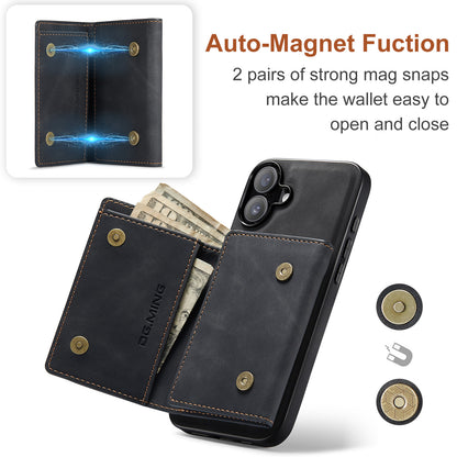 DG.MING Detachable Magnetic Wallet iPhone 16 Plus Case