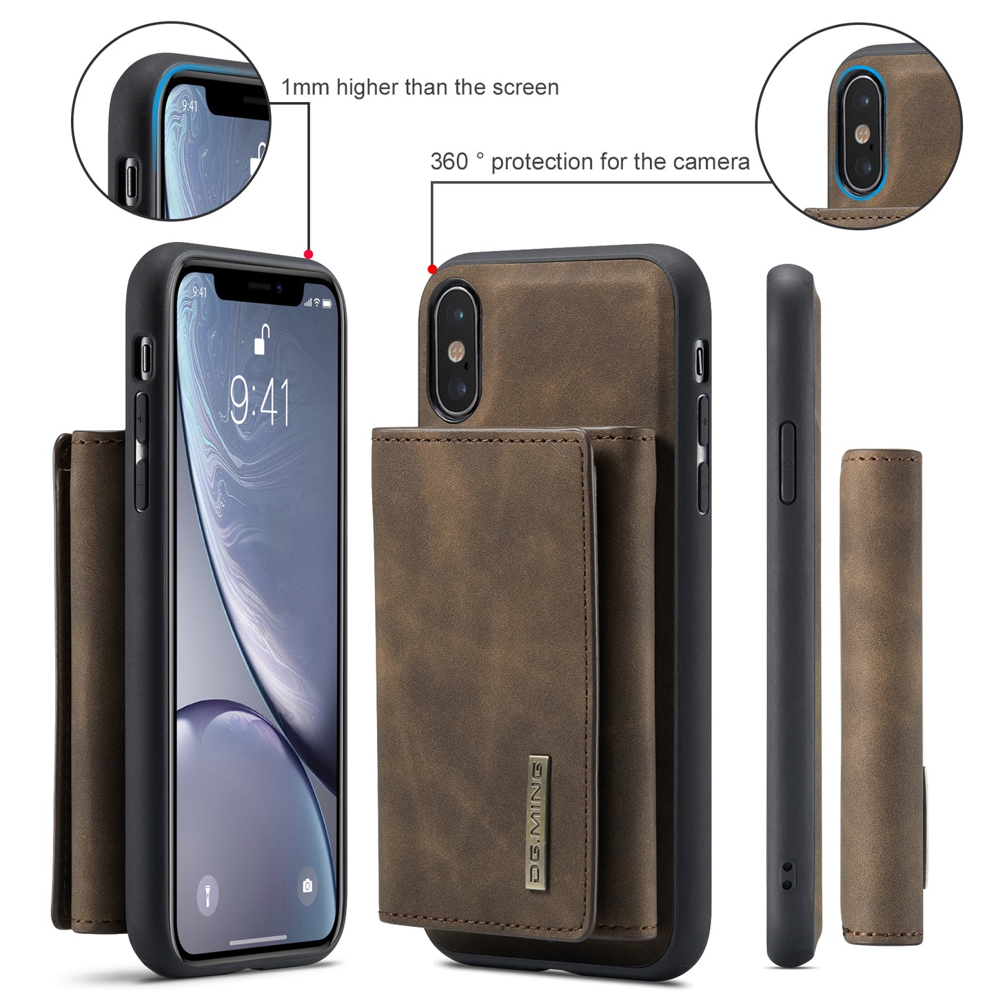 DG.MING Detachable Magnetic Wallet iPhone Xs Max Case