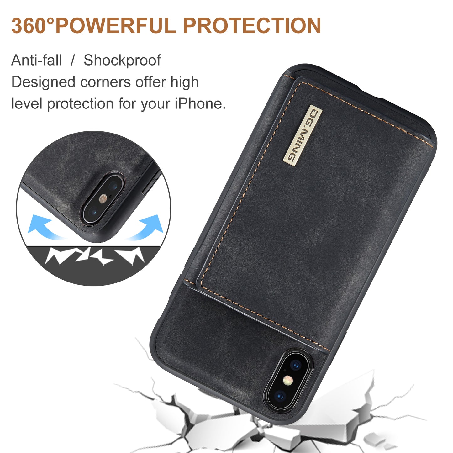 DG.MING Detachable Magnetic Wallet iPhone X Xs Case