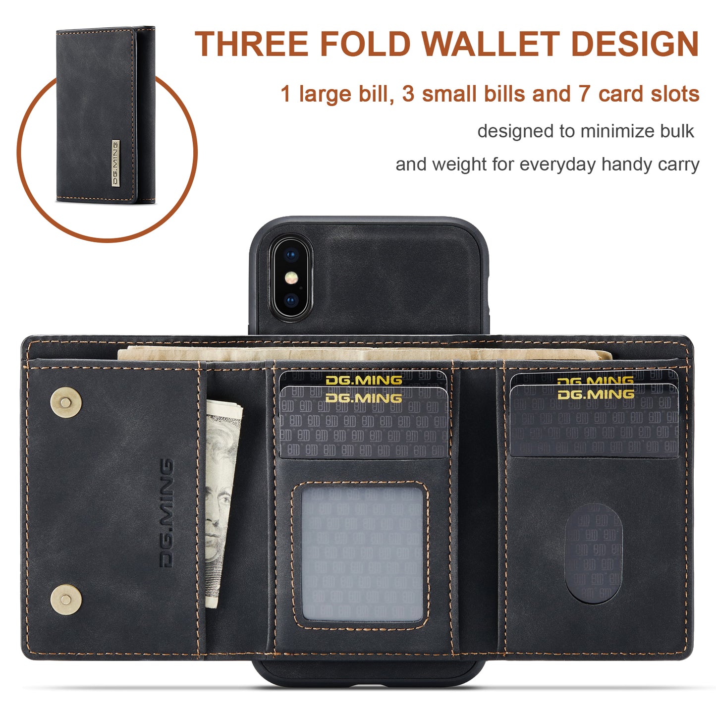 DG.MING Detachable Magnetic Wallet iPhone X Xs Case