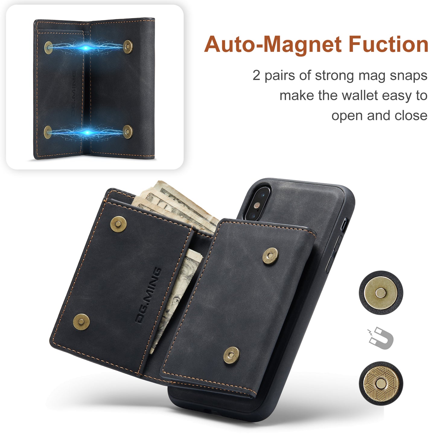 DG.MING Detachable Magnetic Wallet iPhone X Xs Case