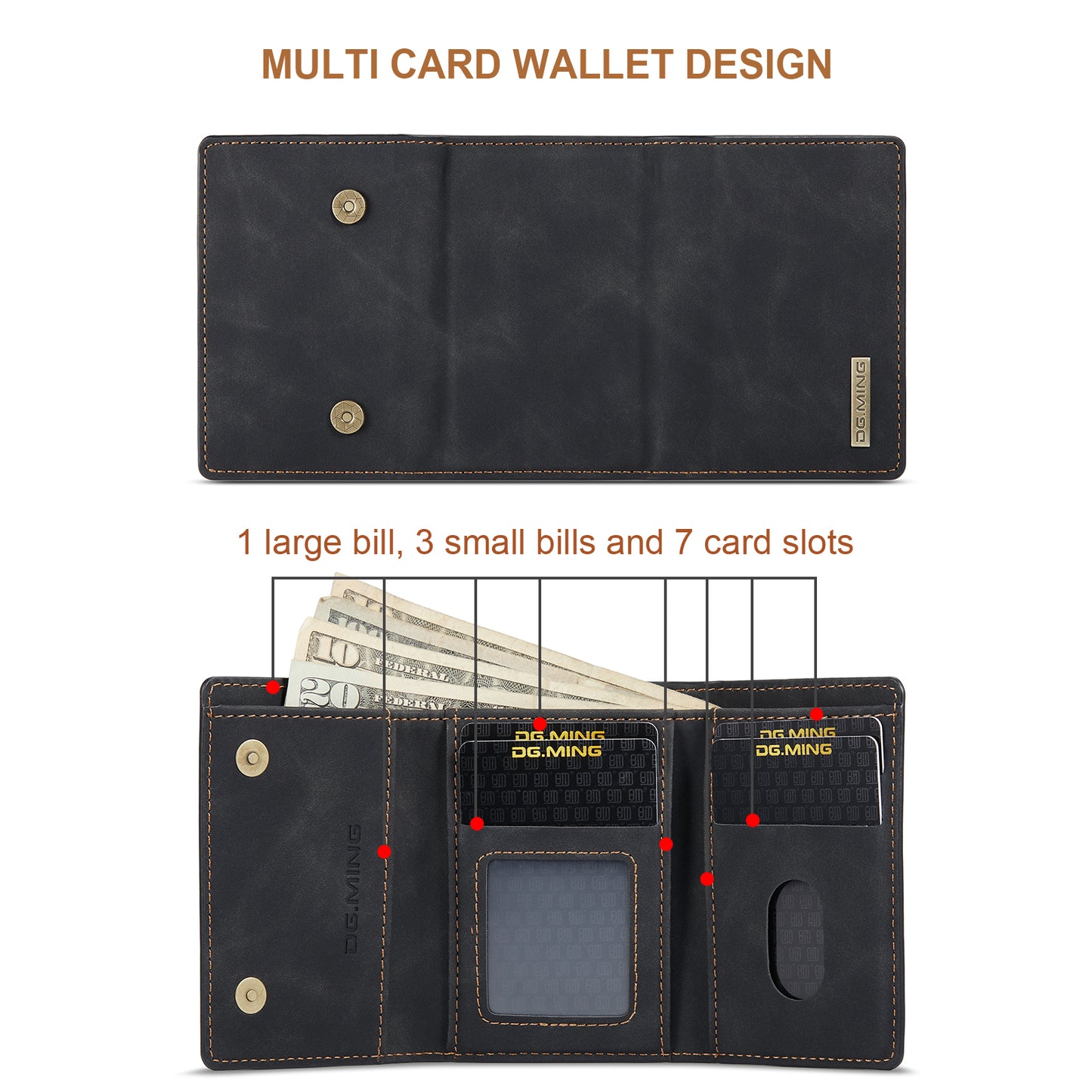 DG.MING Detachable Magnetic Wallet iPhone X Xs Case