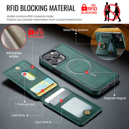 DG.MING Detachable Ring Wallet iPhone 16 Pro Max Case Magsafe