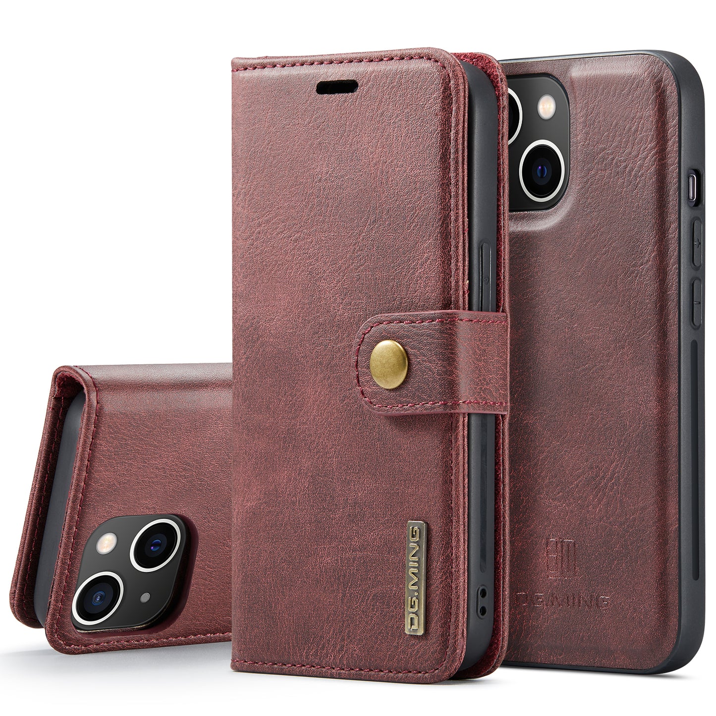 DG.MING Detachable 2 In 1 Wallet iPhone 13 Mini Leather Case