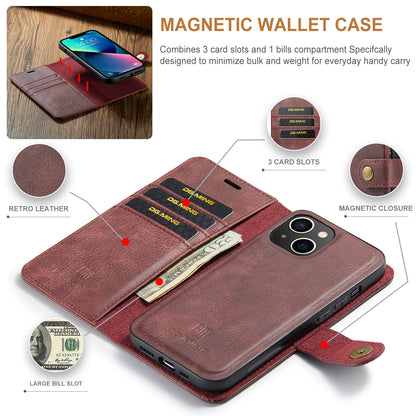 DG.MING Detachable 2 In 1 Wallet iPhone 13 Mini Leather Case