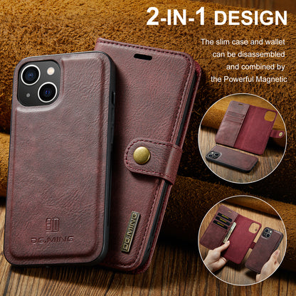 DG.MING Detachable 2 In 1 Wallet iPhone 13 Mini Leather Case