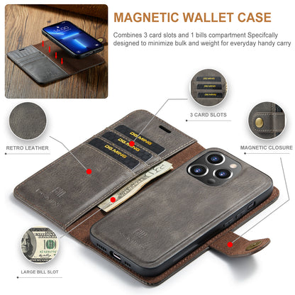 DG.MING Detachable 2 In 1 Wallet iPhone 13 Pro Max Leather Case