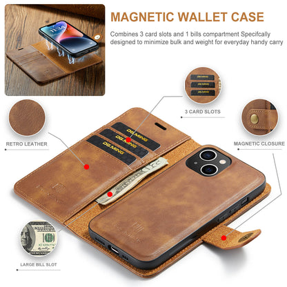 DG.MING Detachable 2 In 1 Wallet iPhone 14 Leather Case