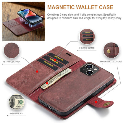 DG.MING Detachable 2 In 1 Wallet iPhone 14 Plus Leather Case