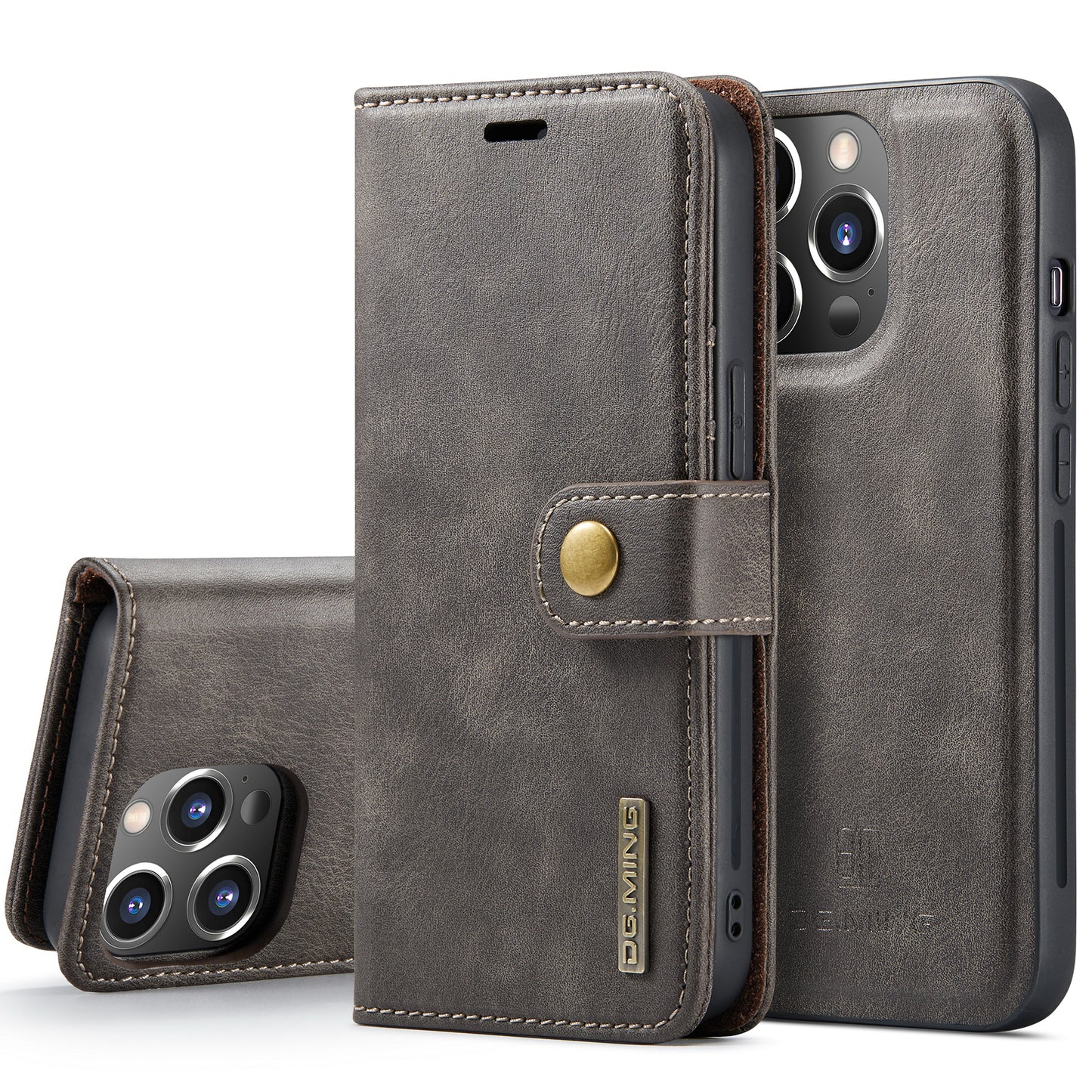 DG.MING Detachable 2 In 1 Wallet iPhone 14 Pro Max Leather Case