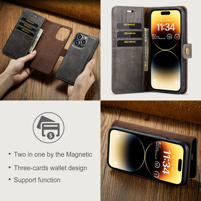 DG.MING Detachable 2 In 1 Wallet iPhone 14 Pro Max Leather Case