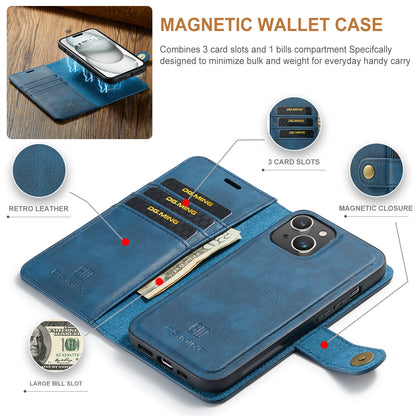 DG.MING Detachable 2 In 1 Wallet iPhone 15 Leather Case