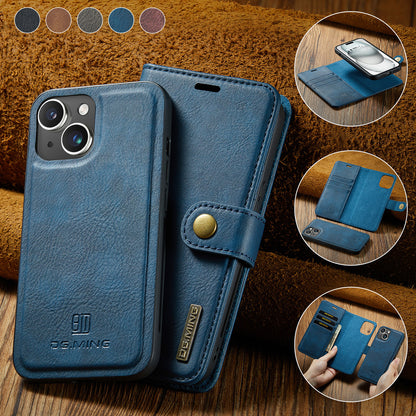 DG.MING Detachable 2 In 1 Wallet iPhone 15 Leather Case