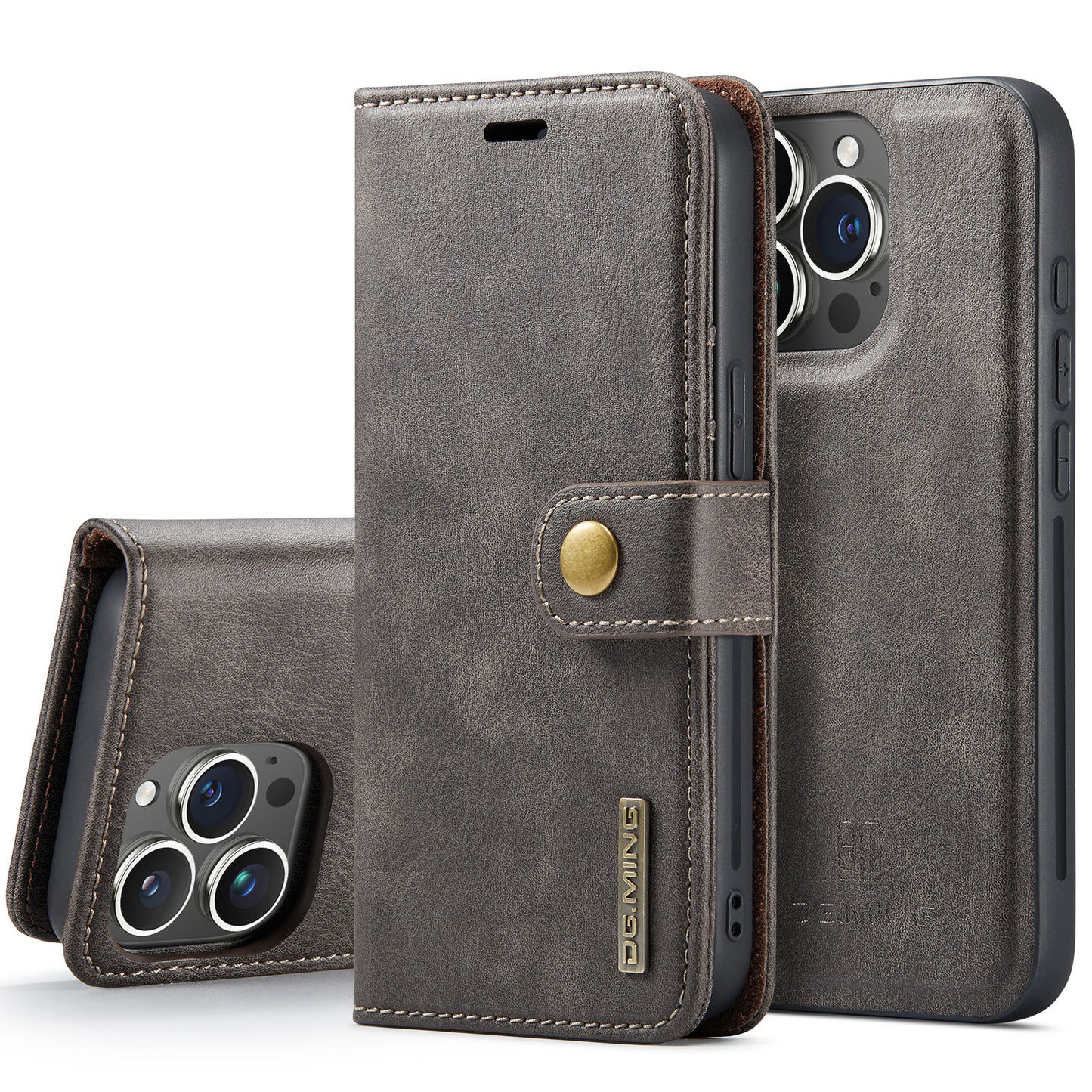 DG.MING Detachable 2 In 1 Wallet iPhone 15 Pro Leather Case