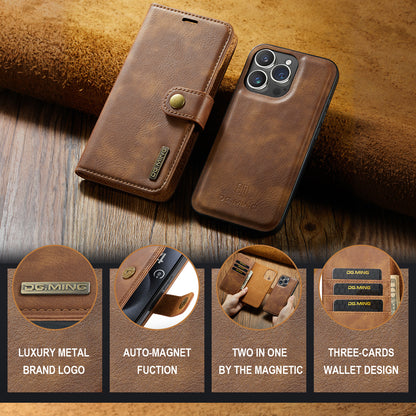 DG.MING Detachable 2 In 1 Wallet iPhone 15 Pro Leather Case