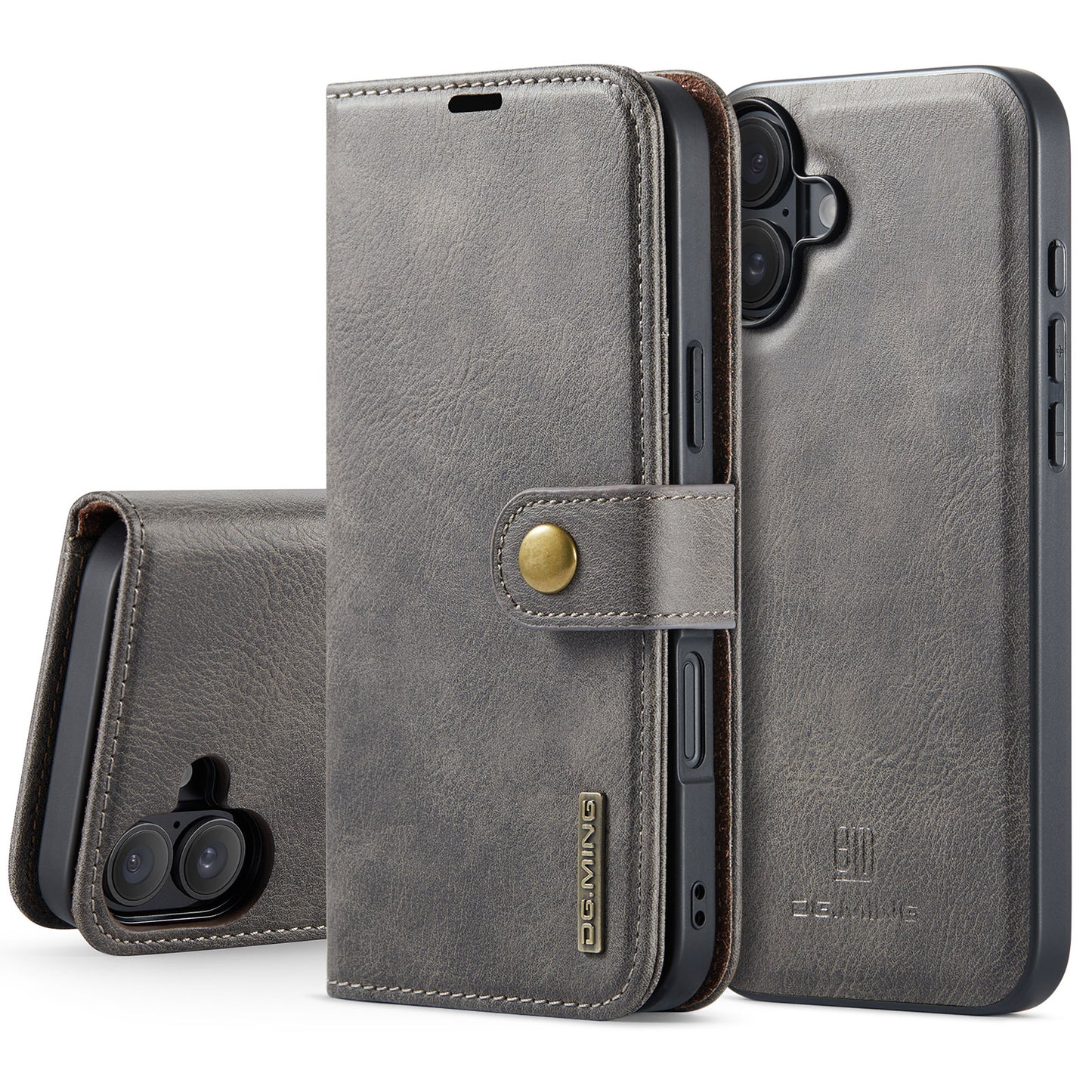 DG.MING Detachable 2 In 1 Wallet iPhone 16 Leather Case