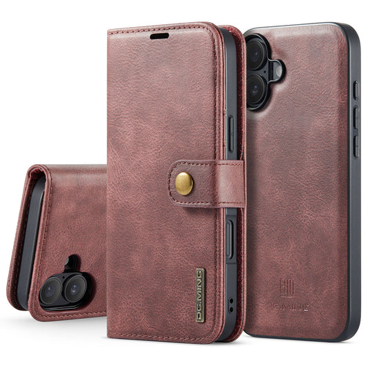 DG.MING Detachable 2 In 1 Wallet iPhone 16 Plus Leather Case