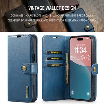 DG.MING Detachable 2 In 1 Wallet iPhone 16 Leather Case