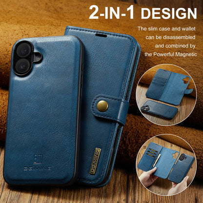 DG.MING Detachable 2 In 1 Wallet iPhone 16 Leather Case