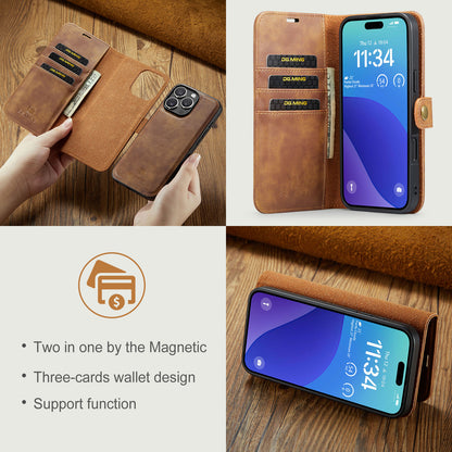 DG.MING Detachable 2 In 1 Wallet iPhone 16 Pro Leather Case