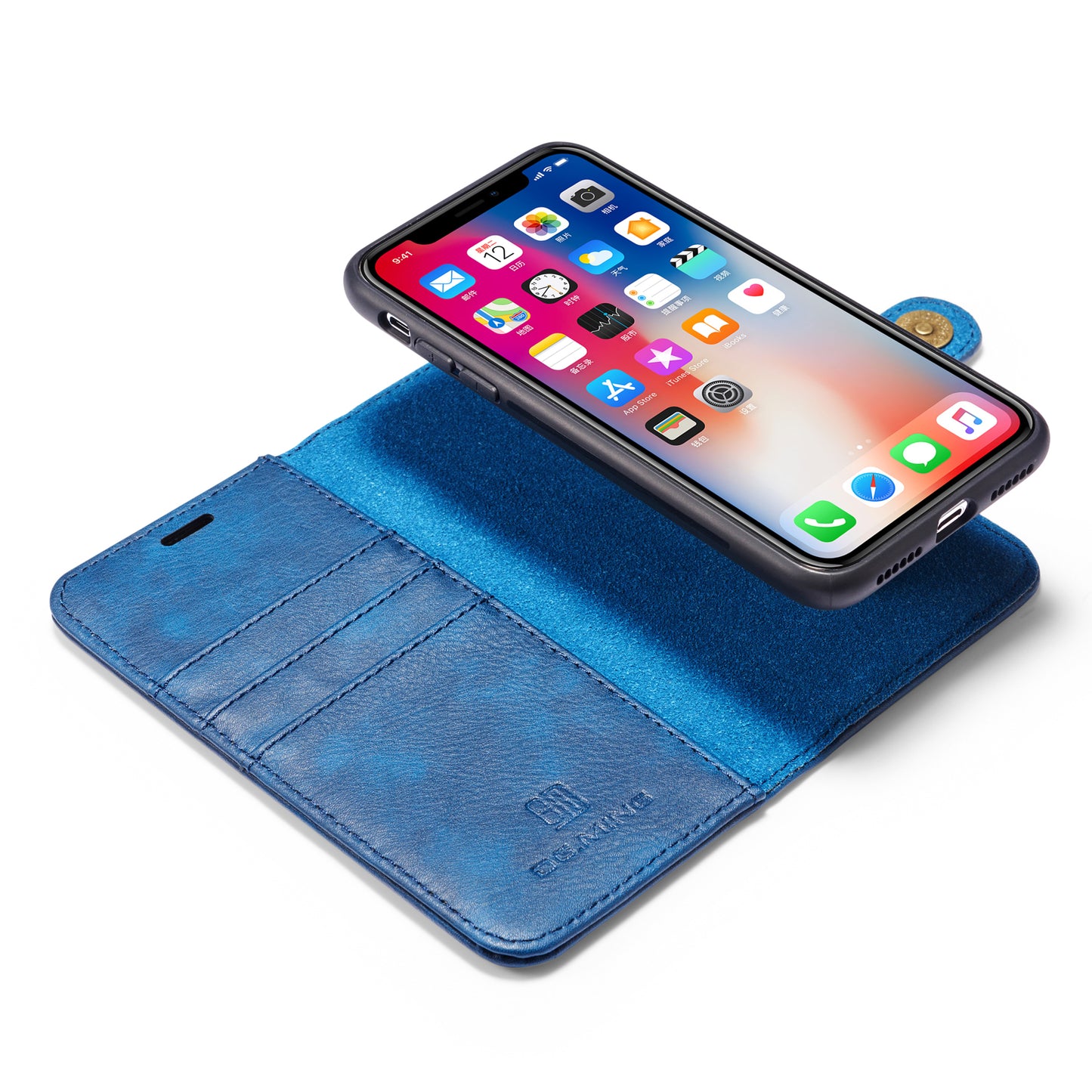 DG.MING Detachable 2 In 1 Wallet iPhone X Xs Leather Case