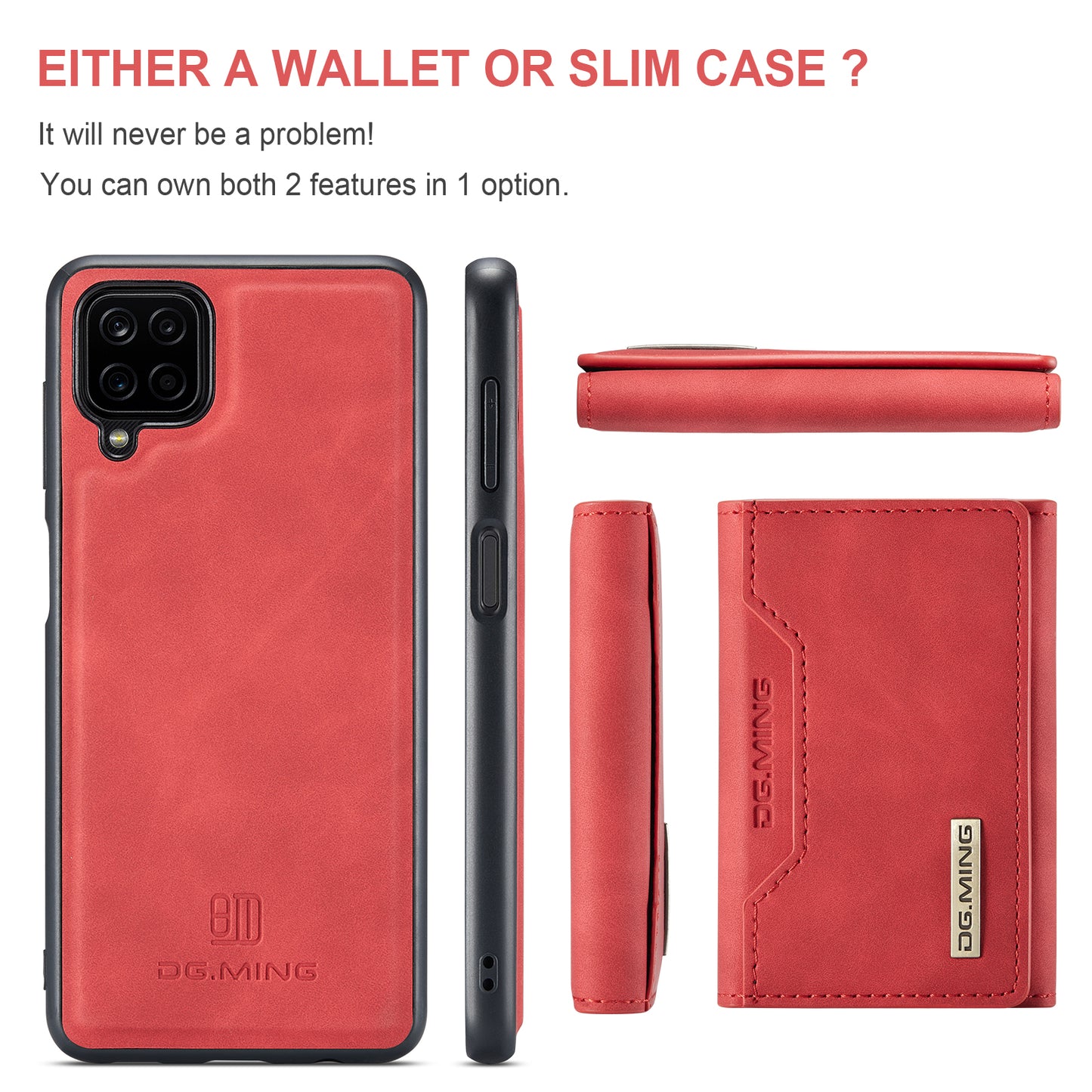 DG.MING Detachable 2-in-1 Galaxy A12 Case Card Holder