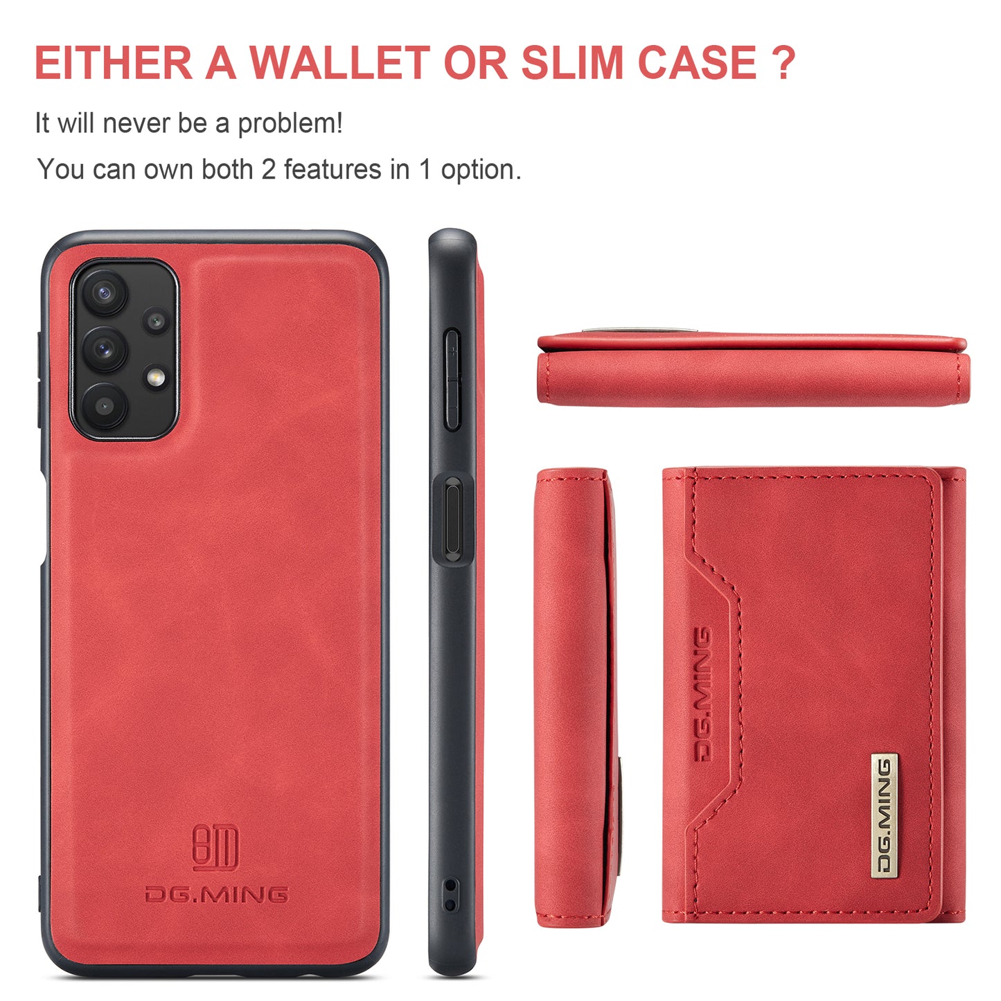 DG.MING Detachable 2-in-1 Galaxy A32 Case Card Holder