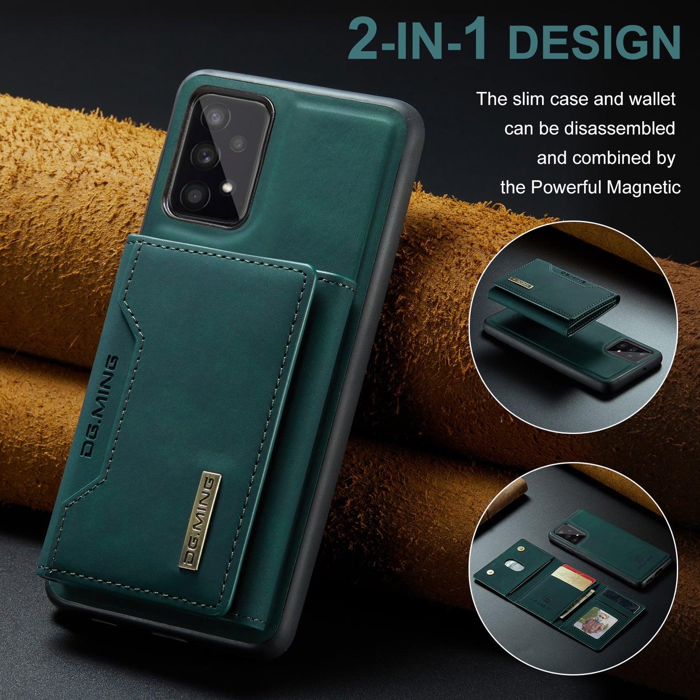 DG.MING Detachable 2-in-1 Galaxy A53 Case Card Holder