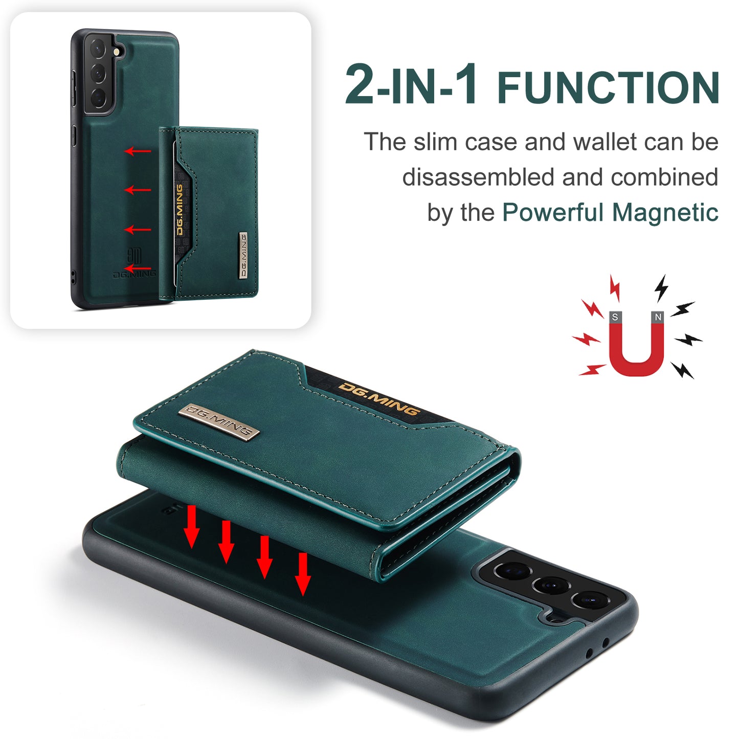 DG.MING Detachable 2-in-1 Galaxy S21+ Case Card Holder