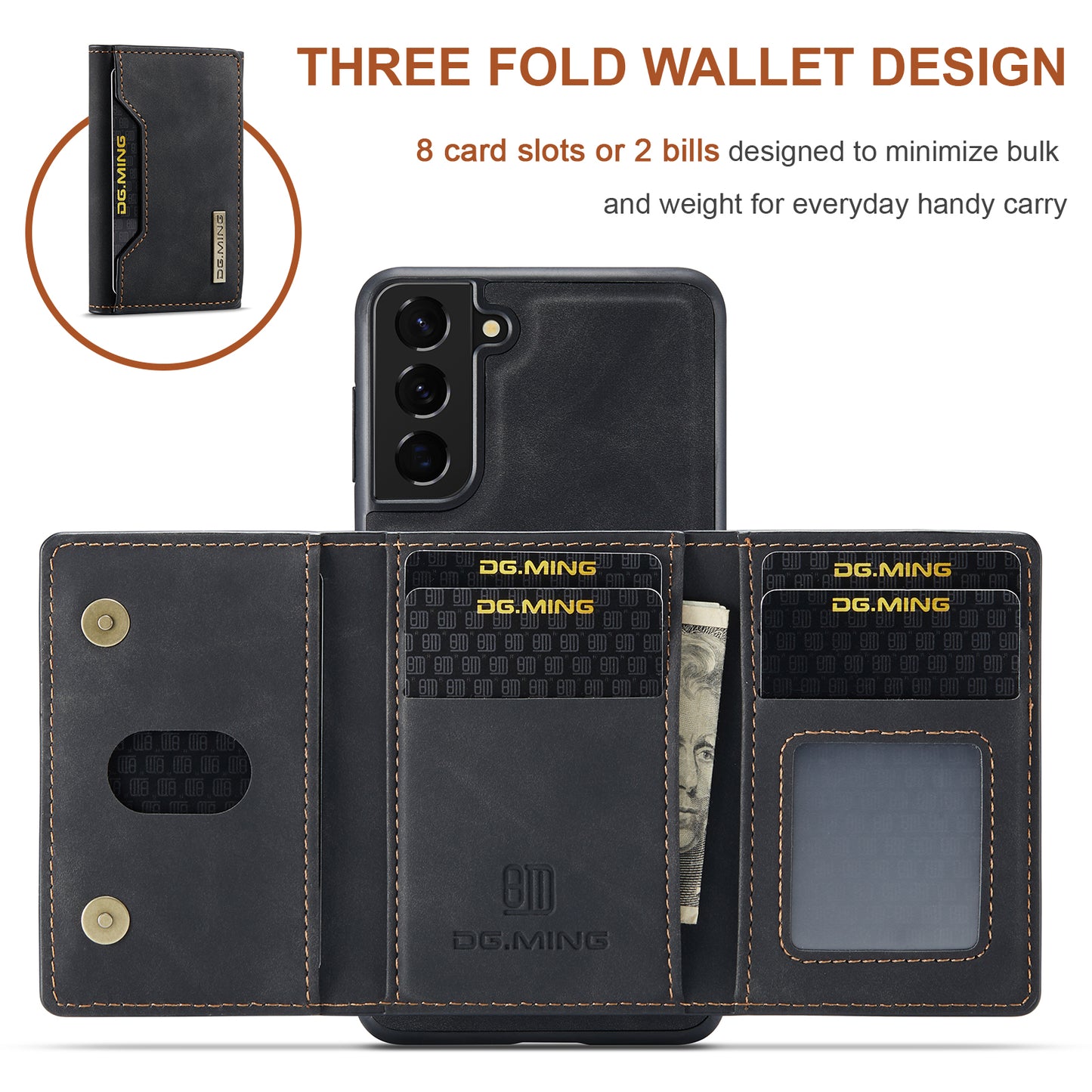 DG.MING Detachable 2-in-1 Galaxy S21 Case Card Holder