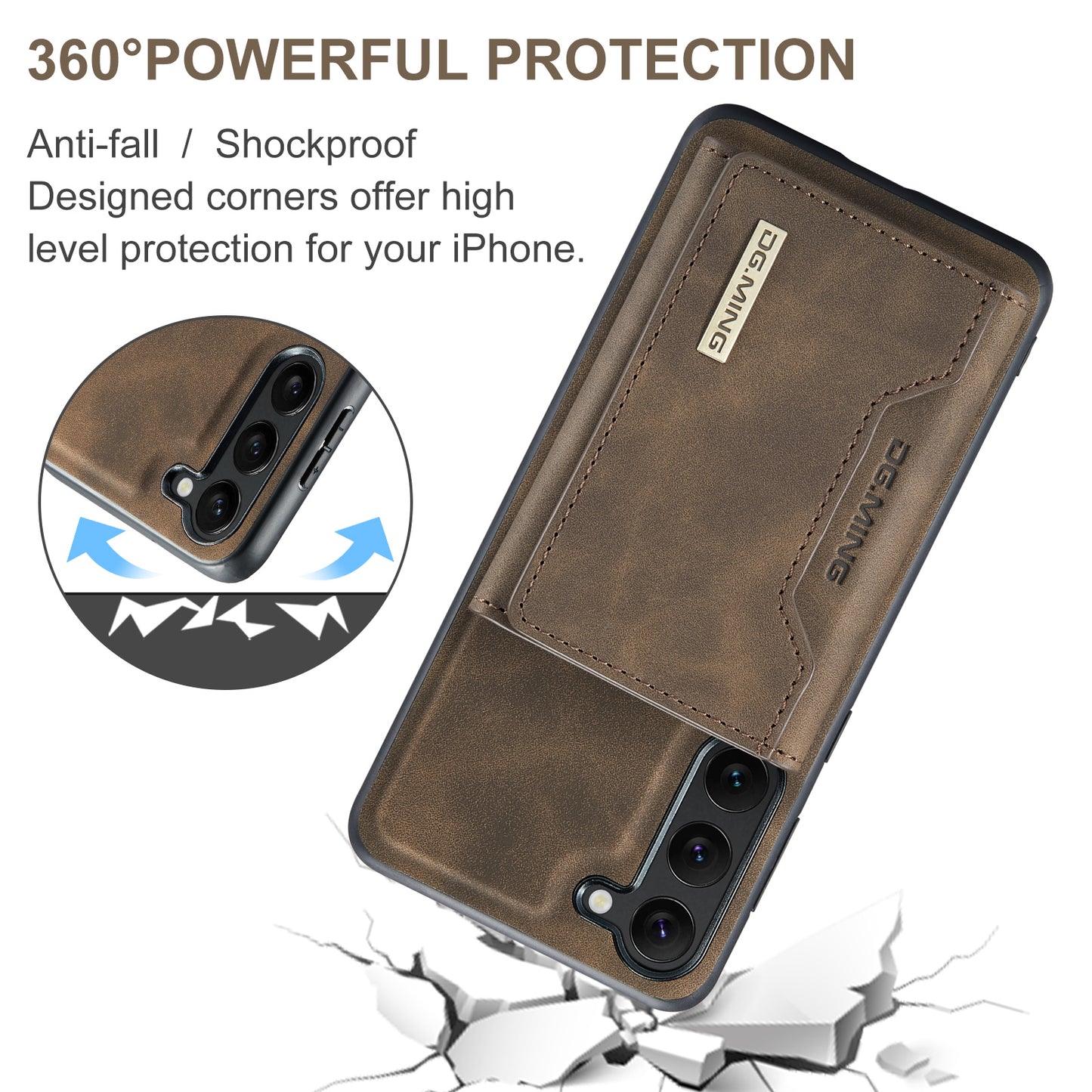 DG.MING Detachable 2-in-1 Galaxy S23 Case Card Holder