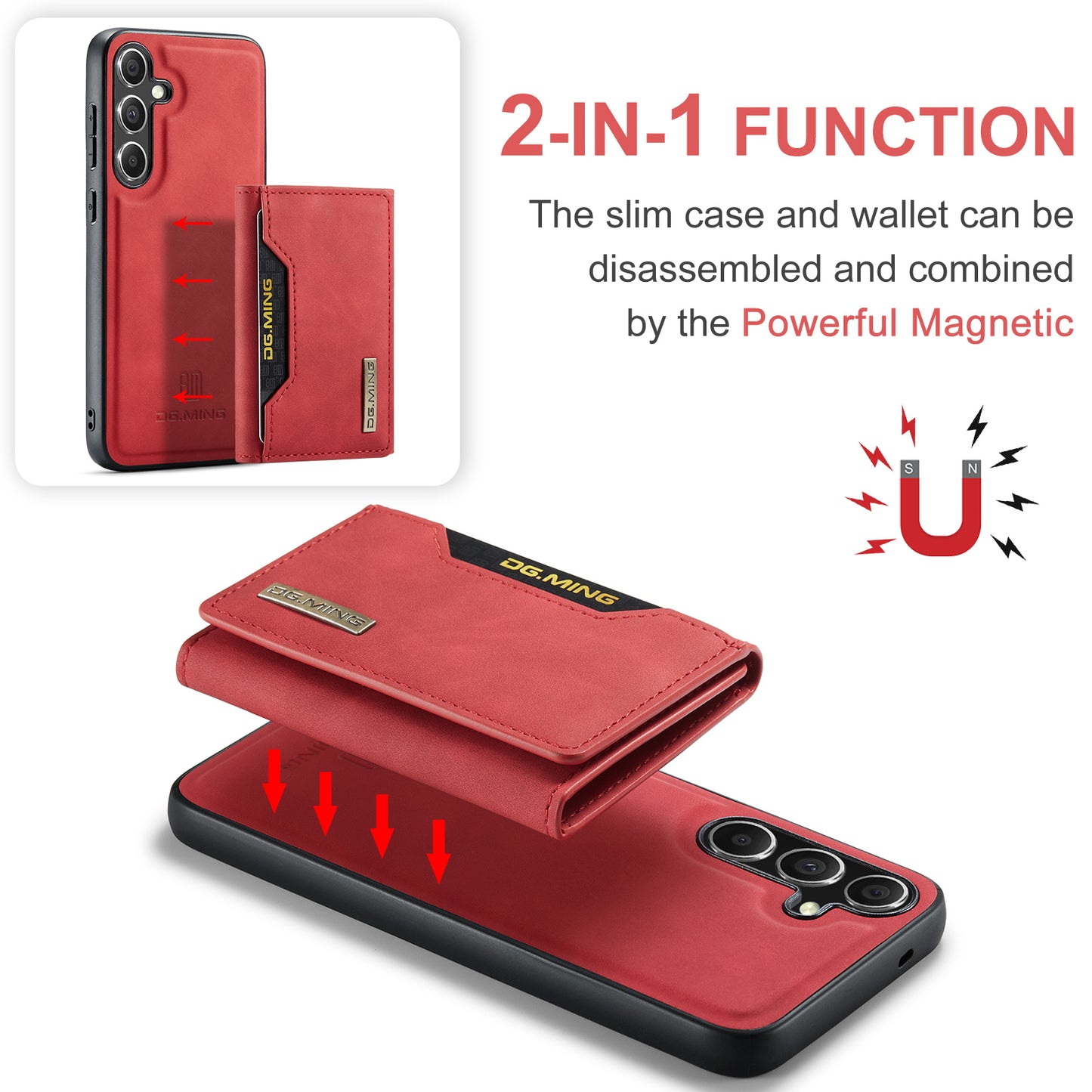 DG.MING Detachable 2-in-1 Galaxy S24+ Case Card Holder