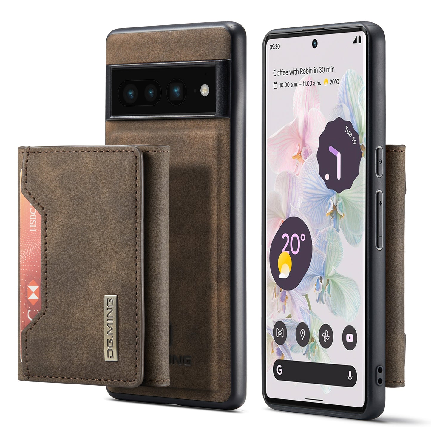 DG.MING Detachable 2-in-1 Google Pixel 7 Pro Case Card Holder