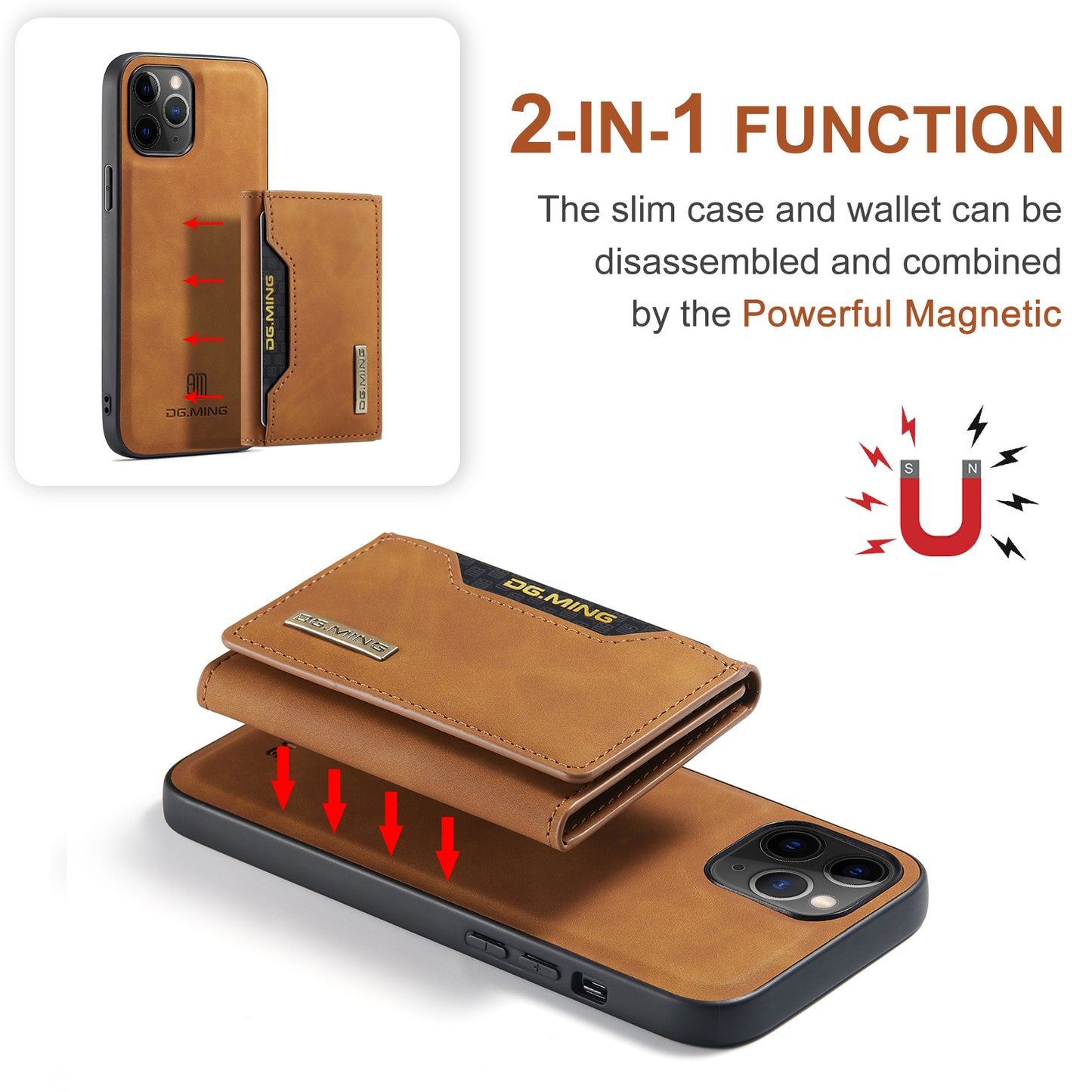 DG.MING Detachable 2-in-1 iPhone 11 Pro Case Card Holder